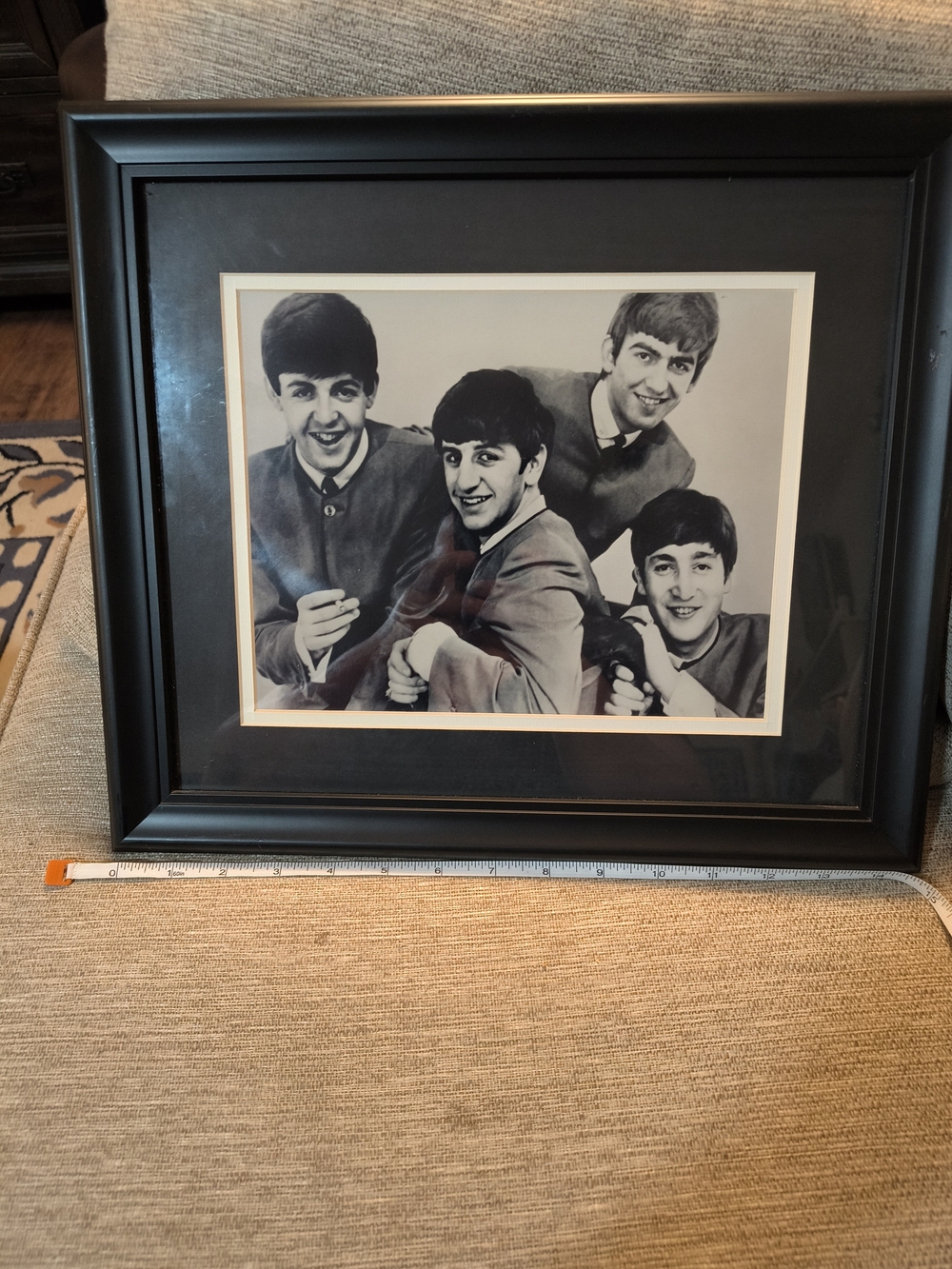 The Beetles Framed Black Photo Art - Classic Band Portrait